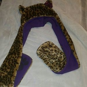 Costume Animal Hood Hat W/Paw Glove
